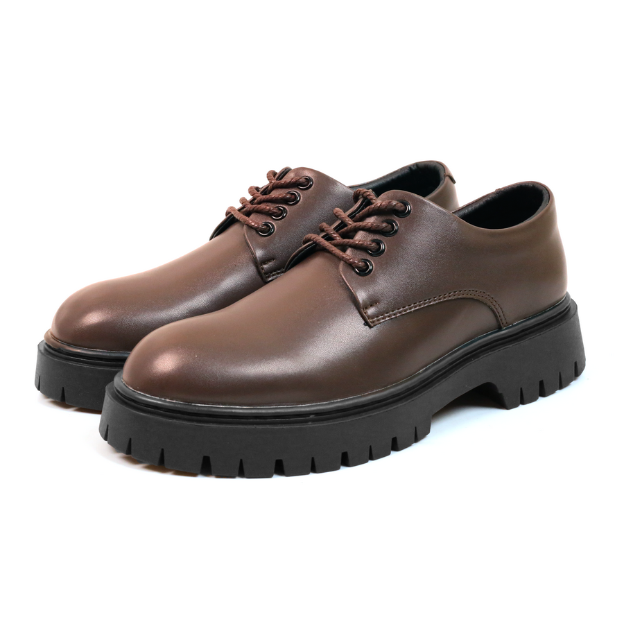 Giày Derby Chunky Inichi G1294 đế cao 5cm màu nâu